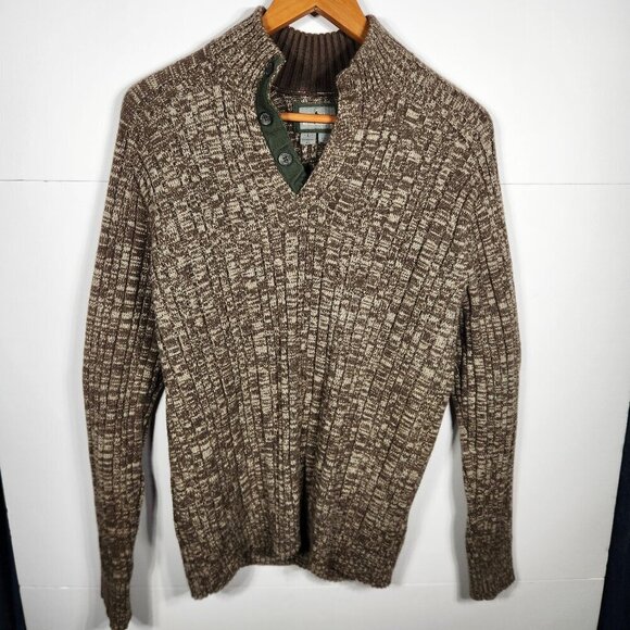 Royal Robbins 3 Button Tan/Brown Sweater Men's Large - Picture 1 of 7